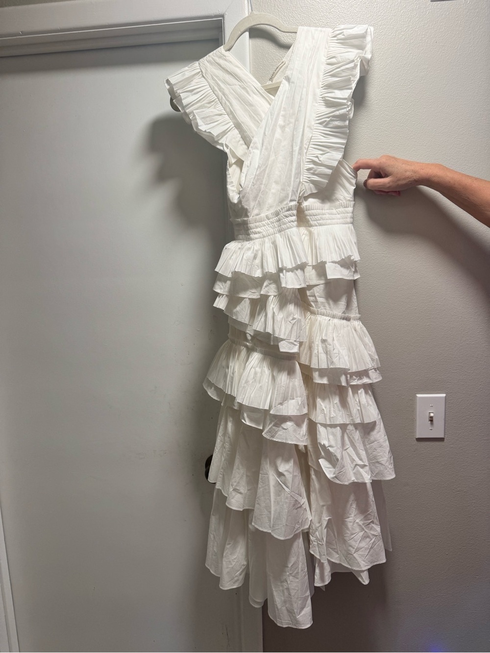 Ulla Johnson Aurore White Tiered Ruffle Cotton Maxi Dress Size 2 - Picture 4 of 13